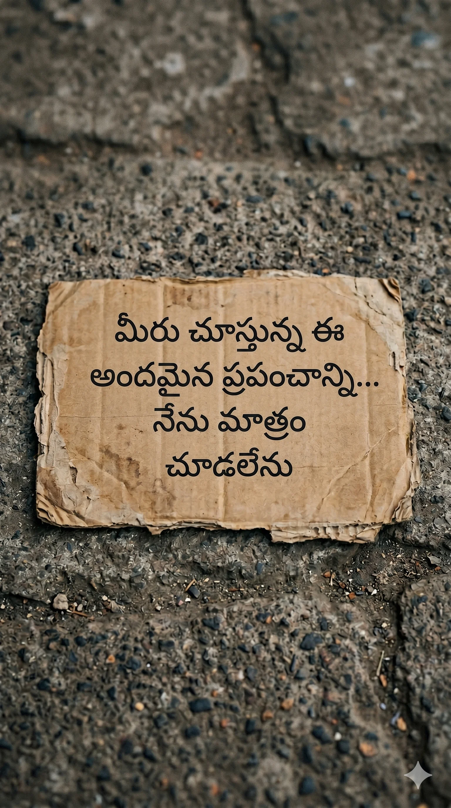 గుడ్డివాడి రెండవ బోర్డు — మీరు చూస్తున్న ఈ అందమైన ప్రపంచాన్ని నేను మాత్రం చూడలేను