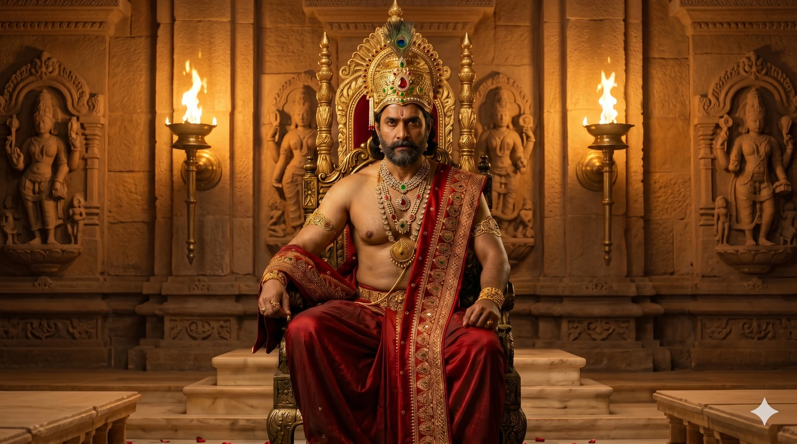 శ్రీకృష్ణదేవరాయలు తీర్పు చెబుతున్న దృశ్యం