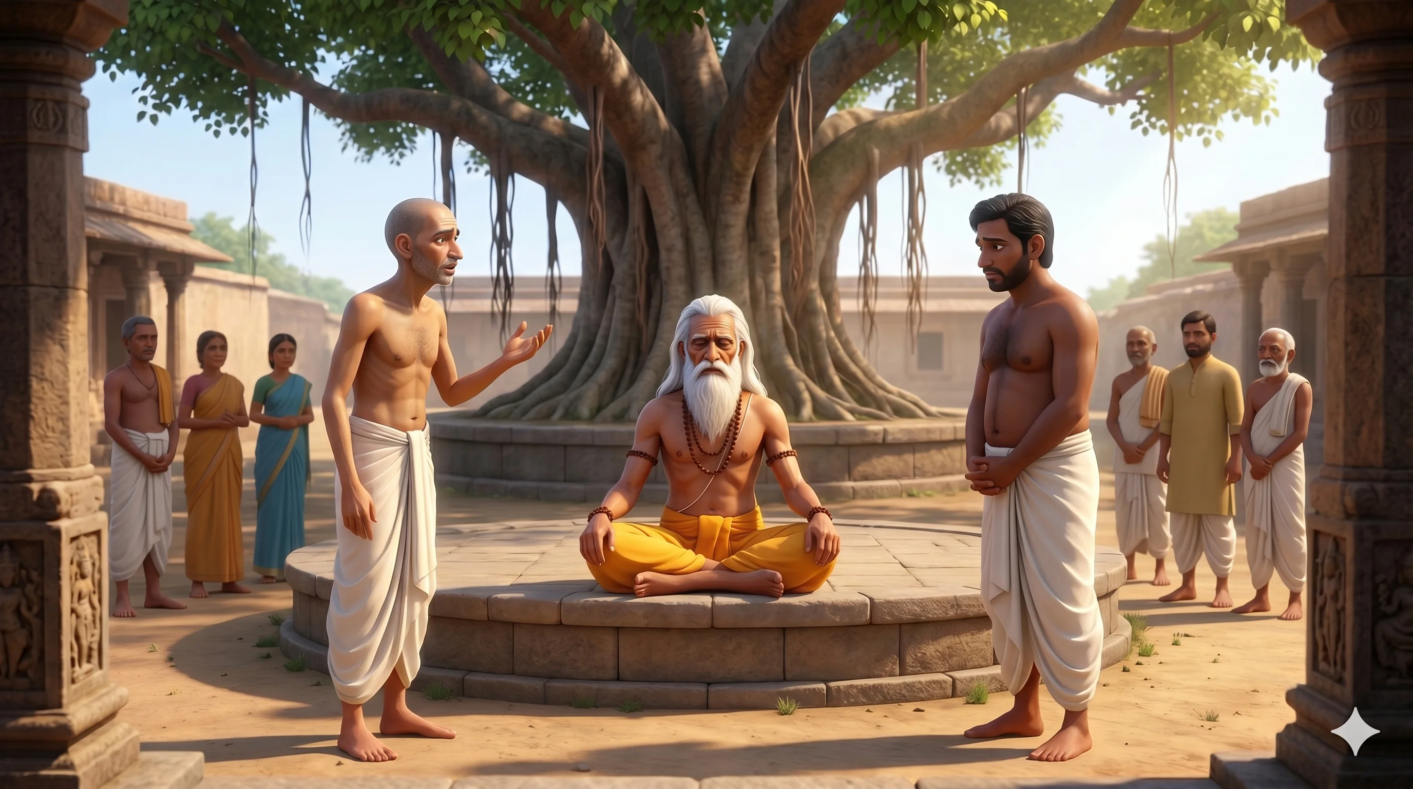 ఋషికాంత్ మహర్షి చంద్రవతి కథ వింటున్నాడు